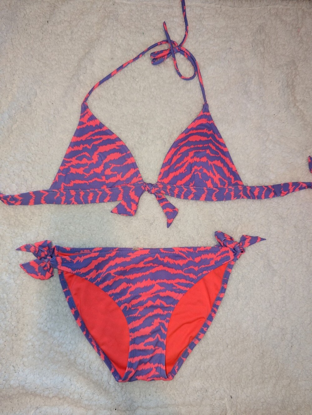 Victoria's Secret bikini - medium - vibrant pink & purple zebra - Y2K - pushup